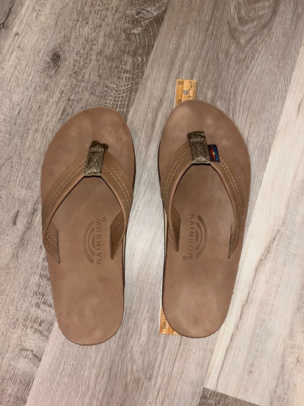 Rainbow Leather Classic Men's Flip Flop Sandal - Color Redwood, Size M (8.5-9.5)